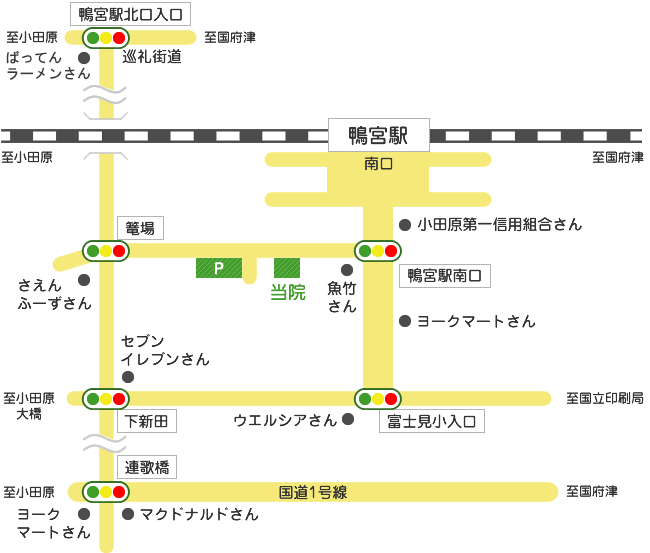 鴨宮駅周辺の地図